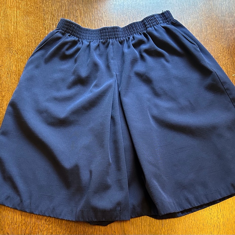 Alfred Dunner Sz 18 Navy Split Skirt Culottes